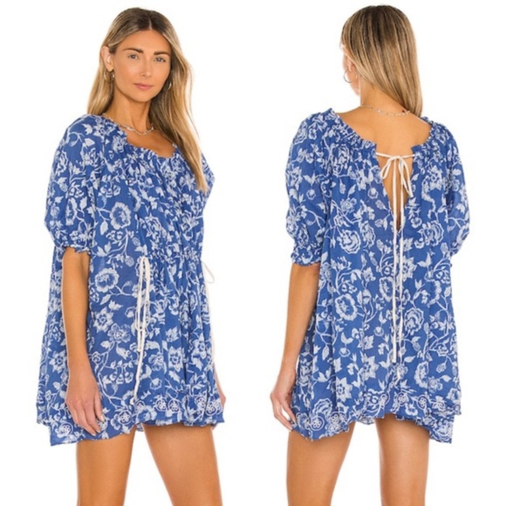 Free People Women’s Nora Nightie Boho Mini Dress Sz XS Straw Combo - NWT